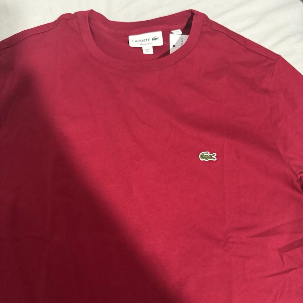 Lacoste Men’s Cotton Short Sleeve T-shirt Men's Size 4-M Red TH8279
